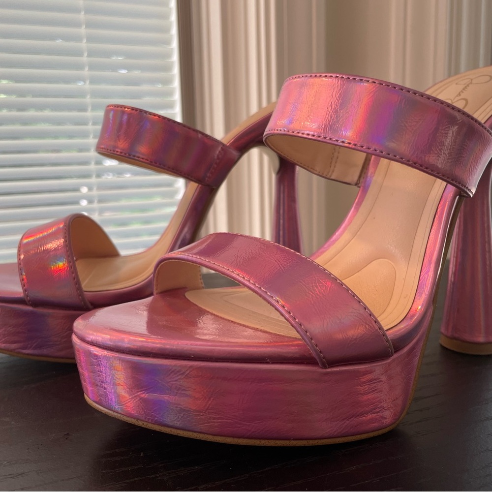 Jessica Simpson Pink Platform Strappy Heels/NWOT/no box - Picture 4 of 11